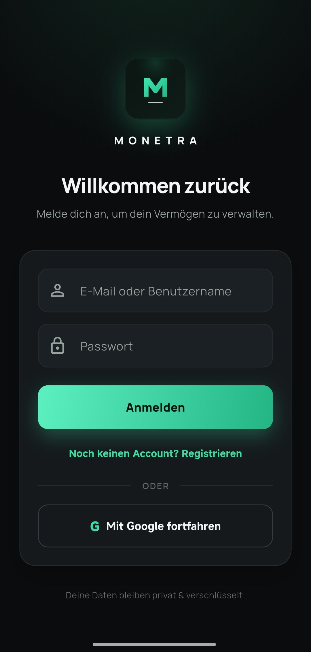 Monetra – App – Screenshot 1