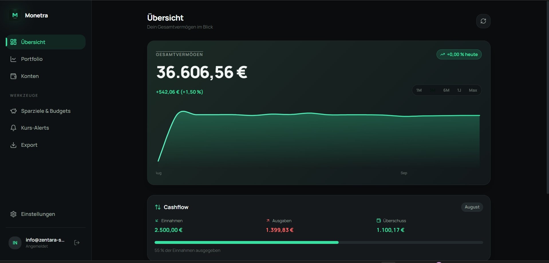 Monetra – Web-App – Ansicht 2