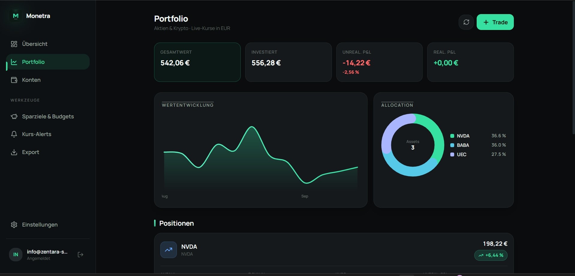 Monetra – Web-App – Ansicht 3